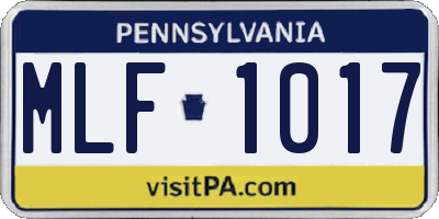 PA license plate MLF1017