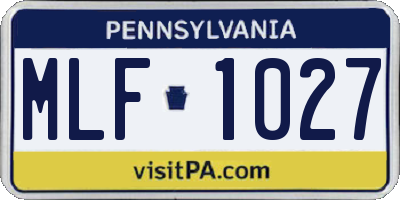 PA license plate MLF1027