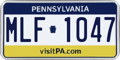 PA license plate MLF1047