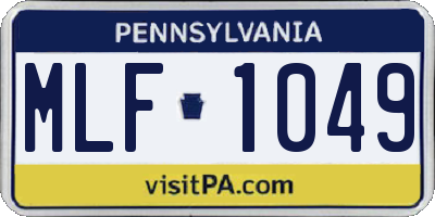 PA license plate MLF1049