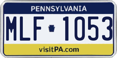 PA license plate MLF1053