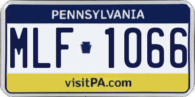 PA license plate MLF1066
