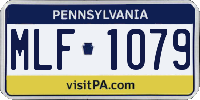 PA license plate MLF1079