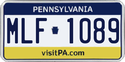 PA license plate MLF1089