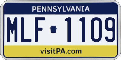 PA license plate MLF1109