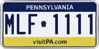 PA license plate MLF1111