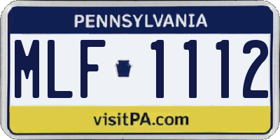 PA license plate MLF1112