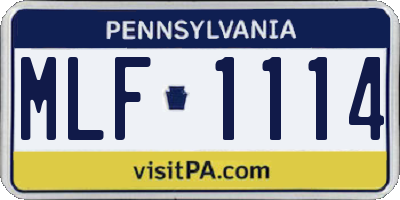 PA license plate MLF1114