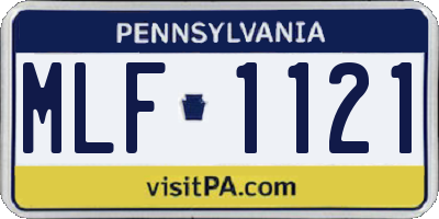 PA license plate MLF1121