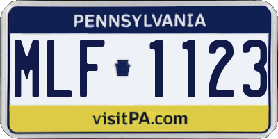 PA license plate MLF1123