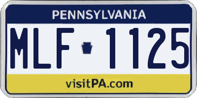PA license plate MLF1125