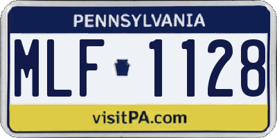 PA license plate MLF1128