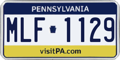 PA license plate MLF1129