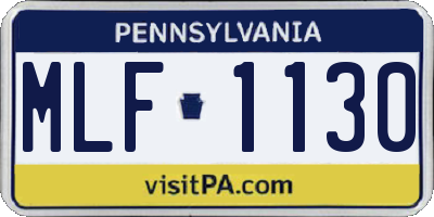 PA license plate MLF1130