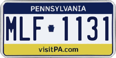 PA license plate MLF1131
