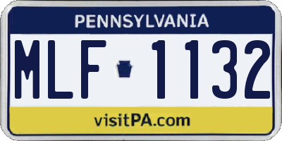PA license plate MLF1132