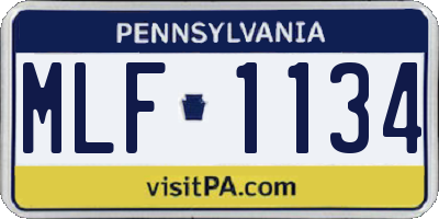 PA license plate MLF1134