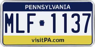 PA license plate MLF1137