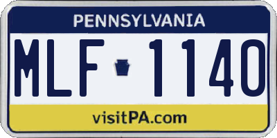 PA license plate MLF1140