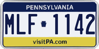 PA license plate MLF1142