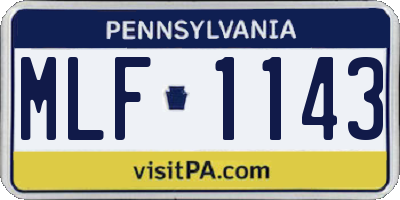 PA license plate MLF1143