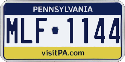 PA license plate MLF1144