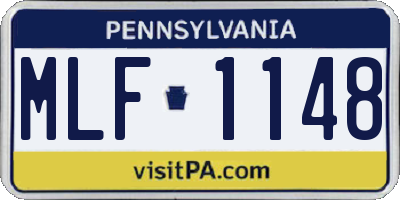 PA license plate MLF1148