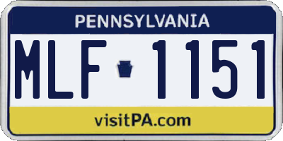 PA license plate MLF1151