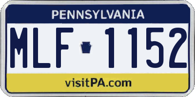 PA license plate MLF1152