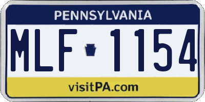 PA license plate MLF1154