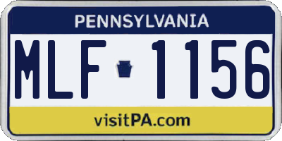 PA license plate MLF1156