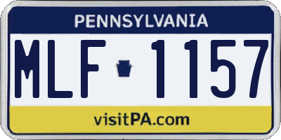 PA license plate MLF1157