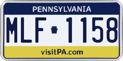PA license plate MLF1158