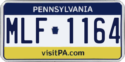 PA license plate MLF1164