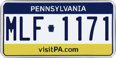 PA license plate MLF1171