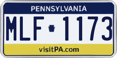 PA license plate MLF1173