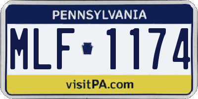 PA license plate MLF1174
