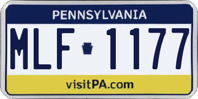 PA license plate MLF1177