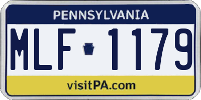 PA license plate MLF1179