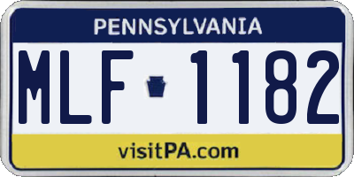 PA license plate MLF1182