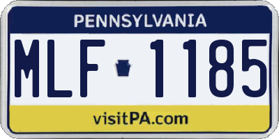 PA license plate MLF1185