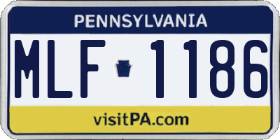 PA license plate MLF1186