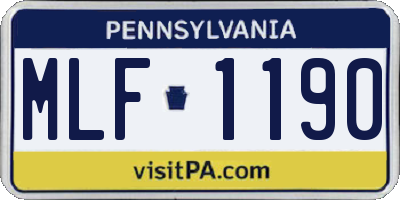 PA license plate MLF1190