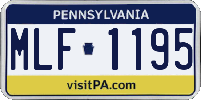 PA license plate MLF1195