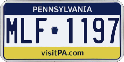 PA license plate MLF1197