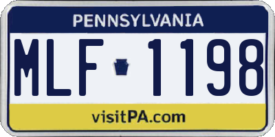 PA license plate MLF1198