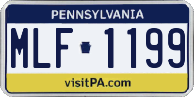 PA license plate MLF1199