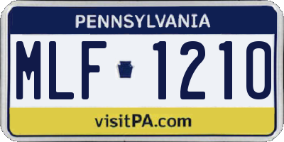 PA license plate MLF1210