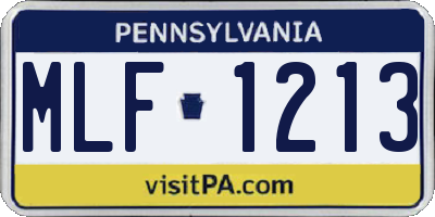 PA license plate MLF1213
