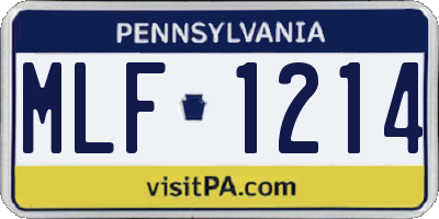 PA license plate MLF1214